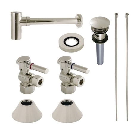 Kingston Brass CC43106DLVOKB30 Plumbing Sink Trim Kit with Bottle Trap and Overflow Drain, Polished Nickel CC43106DLVOKB30